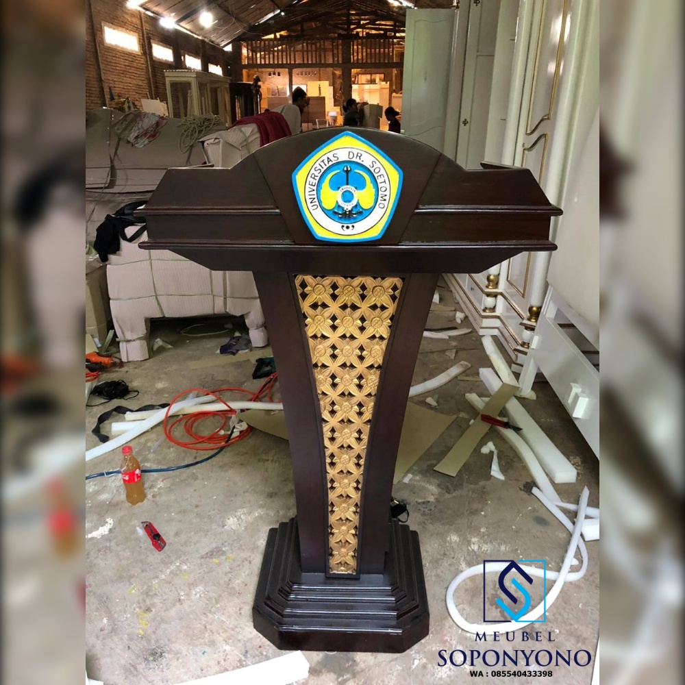 Jual Mimbar Pidato Minimalis Kayu Jati Jepara